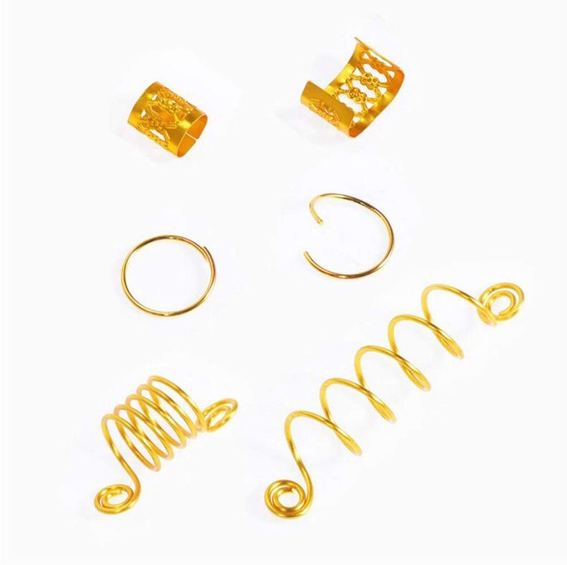 UPSTORE 60PCS Assorted Silver Metal Hair Accessories - Beads, Cuffs, Rings, Clips for Hair Braiding, Dreadlocks, and Extensions - Image 2
